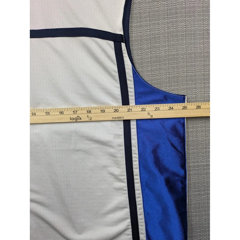 Nike Tank Top Mens 2XL White Mesh Basketball Jersey Sleeveless Blue Trim Retro
